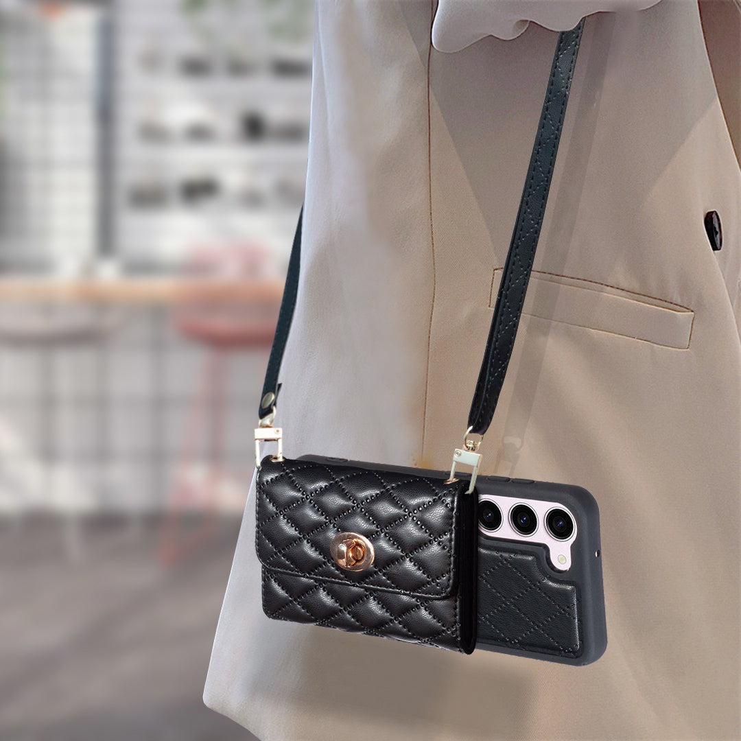 BF21-Style Cell Phone Cover for Samsung Galaxy S23 PU Leather TPU Phone Case with Card Holder Strap BF21-Style Cell Phone Cover for Samsung Galaxy S23 PU Leather TPU Phone Case with Card Holder Strap
